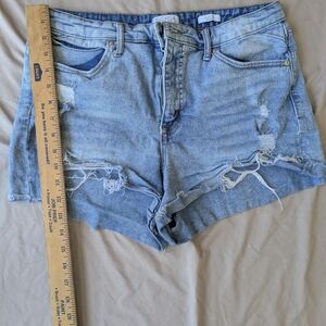 sofia by sofia vergara Light Blue Distressed High-Rise Denim Shorts
